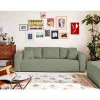 Topaze - 3-sitzer sofa - schlaffunktion und bettkasten - aus cord - salbeigrün Topaze - 3-sitzer sofa - schlaffunktion und bettkasten - aus cord - salbeigrün von BESTMOBILIER