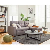 Tulipe - ecksofa beidseitig montierbar - 4 sitzplätze - schlaffunktion und bettkasten - aus stoff - grau Tulipe - ecksofa beidseitig montierbar - 4 sitzplätze - schlaffunktion und bettkasten - aus stoff - grau von BESTMOBILIER