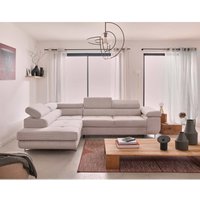 Zaria – ecksofa links – mit schlaffunktion und bettkasten sowie verstellbaren kopfstützen – 5-sitzer – aus cord - beige von BESTMOBILIER