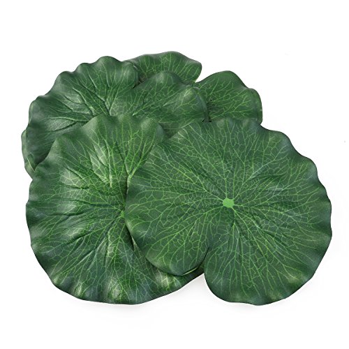 BESTOMZ schwimmende, grüne Lotus-Blätter zur Dekoration von Teichen und Aquarien, 18 cm, 10 Stück von BESTOMZ