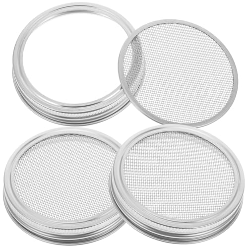 BESTonZON 3 stück Sprossengläser Deckel Edelstahl Jar Deckel Sieb 86mm Samen Sprießen Bildschirm für Wide Mouth Gläser BESTonZON 3 stück Sprossengläser Deckel Edelstahl Jar Deckel Sieb 86mm Samen Sprießen Bildschirm für Wide Mouth Gläser von BESTonZON