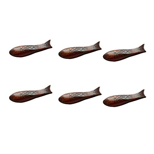 6 St¨¹cke Japanischen Stil Nat¨¹rliche Holz St?bchen Ruht Handgemachte Runde Trommel Fisch St?bchen Halter Messer Halter Rack von BESTonZON