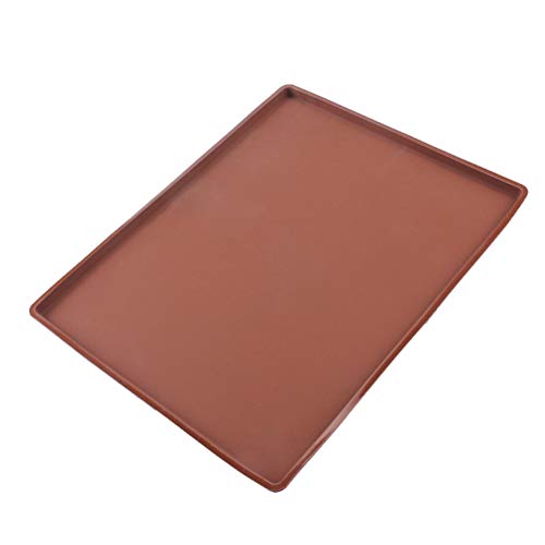 BESTonZON Silikon Backmatte Rollmatte Silikonmatte Rouladen Backblech Backunterlage Biskuitrollenmatte Backform Antihaft Wiederverwendbar für Schweizer Rolle Plätzchen Gebäck Pizza (Kaffee) von BESTonZON