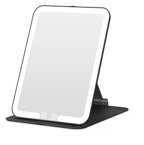BESTOPE PRO Beleuchteter Makeup Spiegel mit 3 Farbtemperaturen, 10x Vergrößerung & USB-C Ladung - Tragbar, 1500mAh Akku, 3h Laufzeit Schwarz von BESTOPE PRO