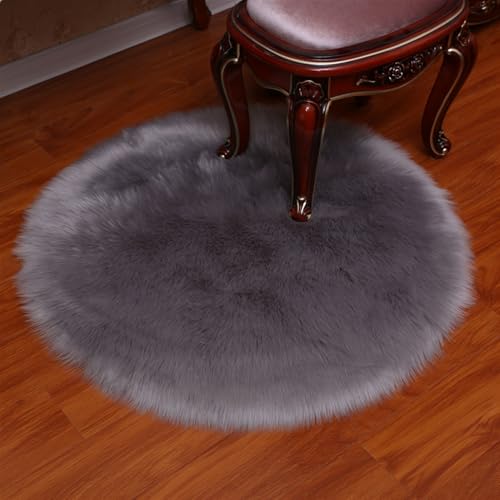 BESTORI 180 cm Rund Teppich Flauschig Weich Wohnzimmerteppich waschbarer Küchenteppich Shaggy Bettvorleger Moderner Matte für Schlafzimmer Flur, Grau BESTORI 180 cm Rund Teppich Flauschig Weich Wohnzimmerteppich waschbarer Küchenteppich Shaggy Bettvorleger Moderner Matte für Schlafzimmer Flur, Grau von BESTORI