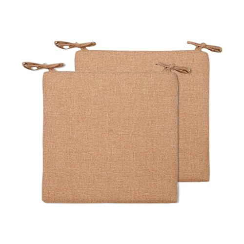 BESTORI 2er Set Sitzkissen 40 x 40 cm Rutschfestes Stuhlkissen mit Bändern Weiche Quadratisches Baumwolle und Leinen Kissen für Indoor & Outdoor Braun BESTORI 2er Set Sitzkissen 40 x 40 cm Rutschfestes Stuhlkissen mit Bändern Weiche Quadratisches Baumwolle und Leinen Kissen für Indoor & Outdoor Braun von BESTORI