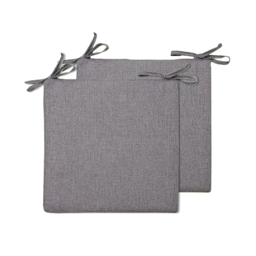 BESTORI 2er Set Sitzkissen 45 x 45 cm Rutschfestes Stuhlkissen mit Bändern Weiche Quadratisches Baumwolle und Leinen Kissen für Indoor & Outdoor Grau 1 BESTORI 2er Set Sitzkissen 45 x 45 cm Rutschfestes Stuhlkissen mit Bändern Weiche Quadratisches Baumwolle und Leinen Kissen für Indoor & Outdoor Grau 1 von BESTORI