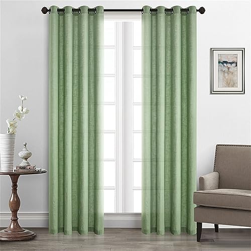 BESTORI 2er Set Voile Vorhang Sheer Leinen Vorhänge mit Ösen Modern Leinenoptik Halbtransparent Fensterschal für Fenster Schlafzimmer Wohnzimmer 107 x 244 cm, Grün BESTORI 2er Set Voile Vorhang Sheer Leinen Vorhänge mit Ösen Modern Leinenoptik Halbtransparent Fensterschal für Fenster Schlafzimmer Wohnzimmer 107 x 244 cm, Grün von BESTORI