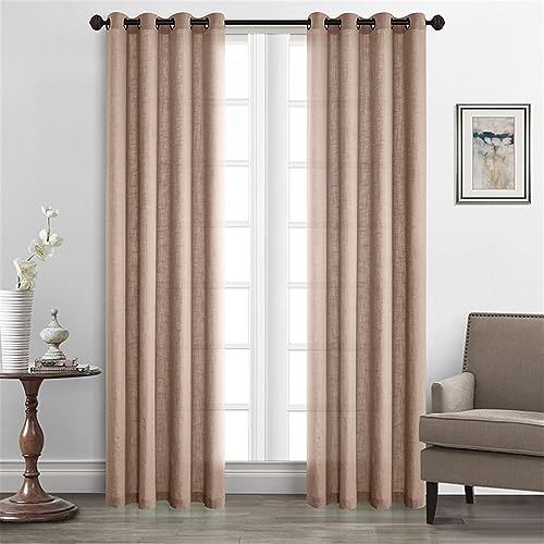 BESTORI 2er Set Voile Vorhang Sheer Leinen Vorhänge mit Ösen Modern Leinenoptik Halbtransparent Fensterschal für Fenster Schlafzimmer Wohnzimmer 132 x 244 cm, Khaki BESTORI 2er Set Voile Vorhang Sheer Leinen Vorhänge mit Ösen Modern Leinenoptik Halbtransparent Fensterschal für Fenster Schlafzimmer Wohnzimmer 132 x 244 cm, Khaki von BESTORI