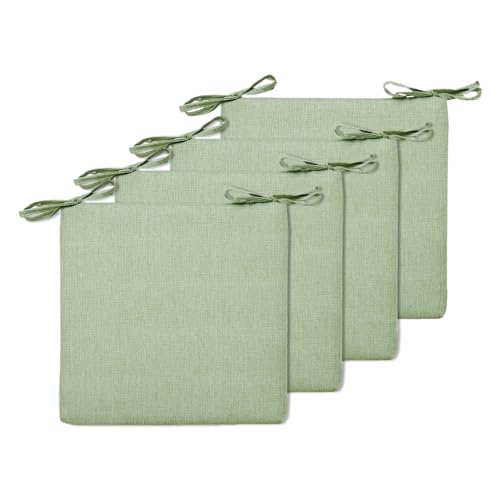 BESTORI 4er Set Sitzkissen 40 x 40 cm Rutschfestes Stuhlkissen mit Bändern Weiche Quadratisches Baumwolle und Leinen Kissen für Indoor & Outdoor Grün 1 BESTORI 4er Set Sitzkissen 40 x 40 cm Rutschfestes Stuhlkissen mit Bändern Weiche Quadratisches Baumwolle und Leinen Kissen für Indoor & Outdoor Grün 1 von BESTORI
