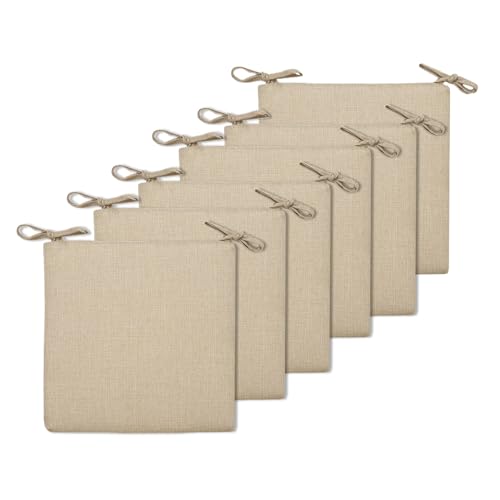 BESTORI 6er Set Sitzkissen 40 x 40 cm Rutschfestes Stuhlkissen mit Bändern Weiche Quadratisches Baumwolle und Leinen Kissen für Indoor & Outdoor Beige BESTORI 6er Set Sitzkissen 40 x 40 cm Rutschfestes Stuhlkissen mit Bändern Weiche Quadratisches Baumwolle und Leinen Kissen für Indoor & Outdoor Beige von BESTORI