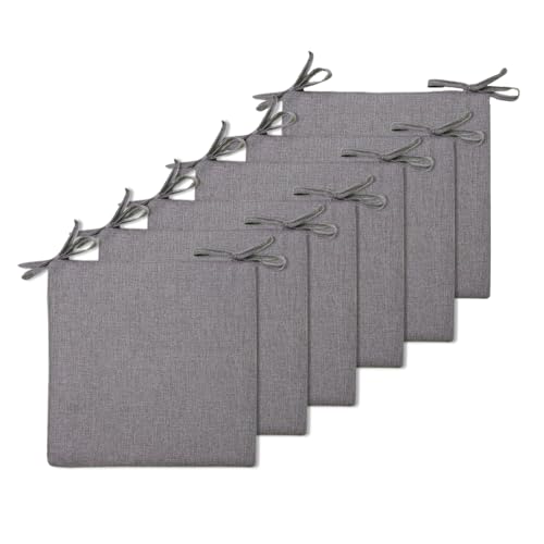 BESTORI 6er Set Sitzkissen 40 x 40 cm Rutschfestes Stuhlkissen mit Bändern Weiche Quadratisches Baumwolle und Leinen Kissen für Indoor & Outdoor Grau 1 BESTORI 6er Set Sitzkissen 40 x 40 cm Rutschfestes Stuhlkissen mit Bändern Weiche Quadratisches Baumwolle und Leinen Kissen für Indoor & Outdoor Grau 1 von BESTORI