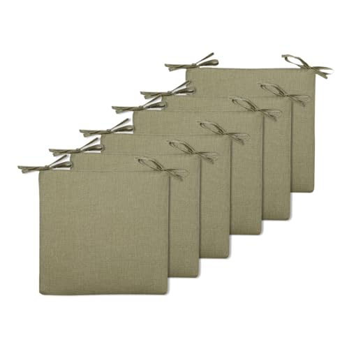 BESTORI 6er Set Sitzkissen 40 x 40 cm Rutschfestes Stuhlkissen mit Bändern Weiche Quadratisches Baumwolle und Leinen Kissen für Indoor & Outdoor Grün 2 BESTORI 6er Set Sitzkissen 40 x 40 cm Rutschfestes Stuhlkissen mit Bändern Weiche Quadratisches Baumwolle und Leinen Kissen für Indoor & Outdoor Grün 2 von BESTORI