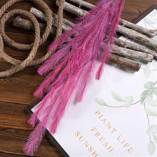 BESTORI 8 Stück Pampasgras Getrocknet Natürliche Flauschige Trockenblumen 77cm Boho Pampasgras-Bouquet Schilfblume Deko für Hochzeit Vasen, Rot von BESTORI