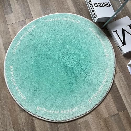BESTORI 80 cm Teppich Rund Gradient für Wohnzimmer Weich Rutschfester Bettvorleger Waschbar Matte für Kinderzimmer Schlafzimmer Dekoration, Grün BESTORI 80 cm Teppich Rund Gradient für Wohnzimmer Weich Rutschfester Bettvorleger Waschbar Matte für Kinderzimmer Schlafzimmer Dekoration, Grün von BESTORI