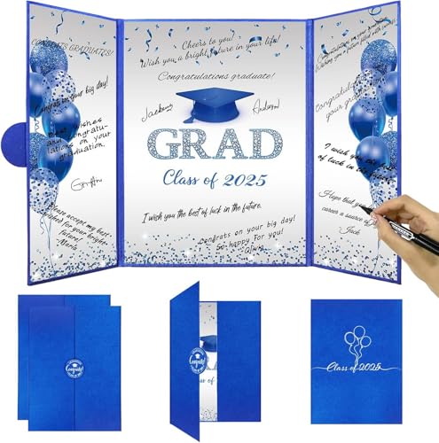 BESTORI Gästebuch zum Schulabschluss Unterschrift im Gästebuch für Abschluss Partyzubehör Gastgeschenke für Oberstufen- und College-Studenten, Blau BESTORI Gästebuch zum Schulabschluss Unterschrift im Gästebuch für Abschluss Partyzubehör Gastgeschenke für Oberstufen- und College-Studenten, Blau von BESTORI