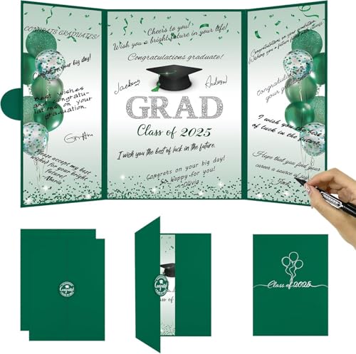 BESTORI Gästebuch zum Schulabschluss Unterschrift im Gästebuch für Abschluss Partyzubehör Gastgeschenke für Oberstufen- und College-Studenten, Grün BESTORI Gästebuch zum Schulabschluss Unterschrift im Gästebuch für Abschluss Partyzubehör Gastgeschenke für Oberstufen- und College-Studenten, Grün von BESTORI