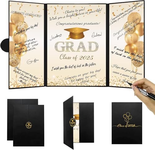 BESTORI Gästebuch zum Schulabschluss Unterschrift im Gästebuch für Abschluss Partyzubehör Gastgeschenke für Oberstufen- und College-Studenten, Schwarz BESTORI Gästebuch zum Schulabschluss Unterschrift im Gästebuch für Abschluss Partyzubehör Gastgeschenke für Oberstufen- und College-Studenten, Schwarz von BESTORI