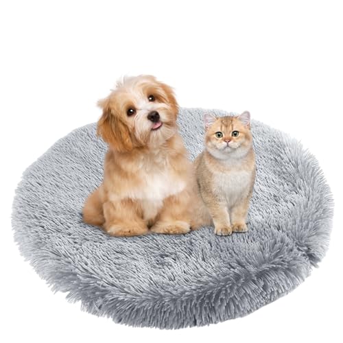 BESTORI Hundebett Flauschig Katzen Schlafplatz Matte Waschbar Hundekissen Haustierbett Weiche Polsterung für Kleine Mittel Große Haustier, Hellgrau, 70 x 70 cm von BESTORI