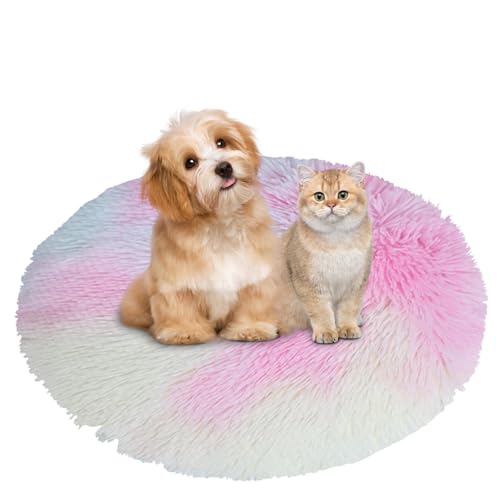 BESTORI Hundebett Flauschig Katzen Schlafplatz Matte Waschbar Hundekissen Haustierbett Weiche Polsterung für Kleine Mittel Große Haustier, Regenbogen, 50 x 50 cm BESTORI Hundebett Flauschig Katzen Schlafplatz Matte Waschbar Hundekissen Haustierbett Weiche Polsterung für Kleine Mittel Große Haustier, Regenbogen, 50 x 50 cm von BESTORI