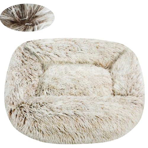 BESTORI Hundebett Gradient Katzenbett Flauschig Hundematte mit rutschfeste Unterseite Weiche Haustierbett Maschinenwaschbar Katze Kissen, Beige, 85 x 75 cm von BESTORI