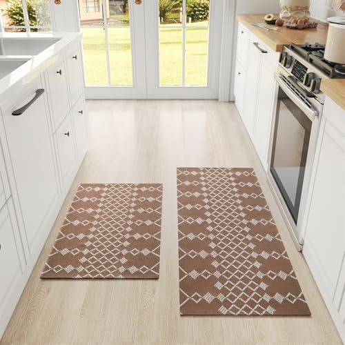BESTORI Küchenmatte 2-teilige rutschfeste Küche Bodenmatte Waschbare Müdigkeit Boho Dekoration Absorptionsfähigkeit Teppich Läufer für Flur Küche, Stil 2, 50x80cm+50x150cm BESTORI Küchenmatte 2-teilige rutschfeste Küche Bodenmatte Waschbare Müdigkeit Boho Dekoration Absorptionsfähigkeit Teppich Läufer für Flur Küche, Stil 2, 50x80cm+50x150cm von BESTORI
