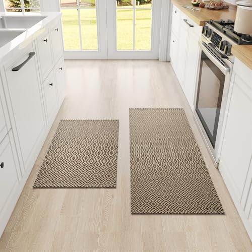 BESTORI Küchenmatte 2-teilige rutschfeste Küche Bodenmatte Waschbare Müdigkeit Boho Dekoration Absorptionsfähigkeit Teppich Läufer für Flur Küche, Stil 3, 50x80cm+50x120cm BESTORI Küchenmatte 2-teilige rutschfeste Küche Bodenmatte Waschbare Müdigkeit Boho Dekoration Absorptionsfähigkeit Teppich Läufer für Flur Küche, Stil 3, 50x80cm+50x120cm von BESTORI
