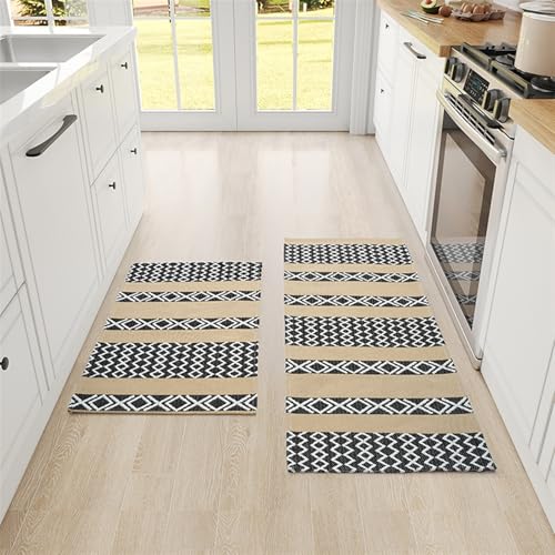 BESTORI Küchenmatte 2-teilige rutschfeste Küche Bodenmatte Waschbare Müdigkeit Boho Dekoration Absorptionsfähigkeit Teppich Läufer für Flur Küche, Stil 4, 50x80cm+50x150cm BESTORI Küchenmatte 2-teilige rutschfeste Küche Bodenmatte Waschbare Müdigkeit Boho Dekoration Absorptionsfähigkeit Teppich Läufer für Flur Küche, Stil 4, 50x80cm+50x150cm von BESTORI