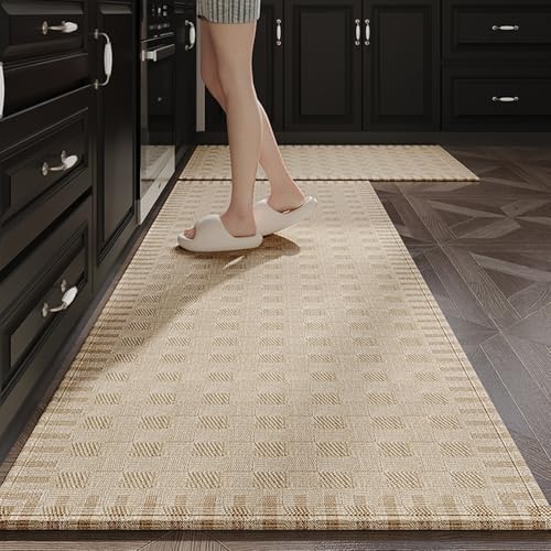 BESTORI Küchenteppich Set 2 Stück rutschfeste Küchenmatte Müdigkeit Boho Küchenbodenmatten Teppich Läufer für Küche, Flur, Wohnraum, Stil 3, 45x70cm+45x150cm von BESTORI
