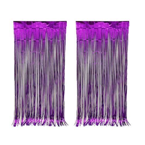 BESTORI Lametta Vorhang Lila Glitzer, 2 Stück Party Vorhänge Luftschlangen Fransen Geburtstag Dekoration für Geburtstage Festivals Bühnendeko, 1x 2 m BESTORI Lametta Vorhang Lila Glitzer, 2 Stück Party Vorhänge Luftschlangen Fransen Geburtstag Dekoration für Geburtstage Festivals Bühnendeko, 1x 2 m von BESTORI