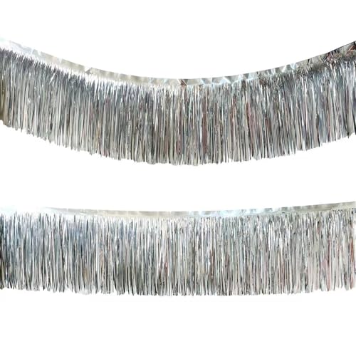 BESTORI Lametta Vorhang Silber Glitzer 2 Stück Hintergrund Dekoration Metallic Tinsel Vorhange fur Party Deko Hochzeit Festivals Bühnendekor, 35 x 300 cm BESTORI Lametta Vorhang Silber Glitzer 2 Stück Hintergrund Dekoration Metallic Tinsel Vorhange fur Party Deko Hochzeit Festivals Bühnendekor, 35 x 300 cm von BESTORI