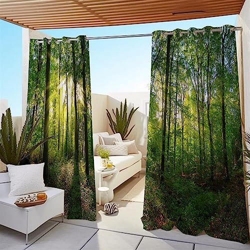 BESTORI Outdoor Vorhang Wetterfest, Blickdicht Wasserdicht 3D Outdoor Gardine mit Ösen, Sichtschutz Sonnenschutz Vorhang für Balkon Terrasse Veranda, 1 Stück, Stil 12, 132x244cm von BESTORI