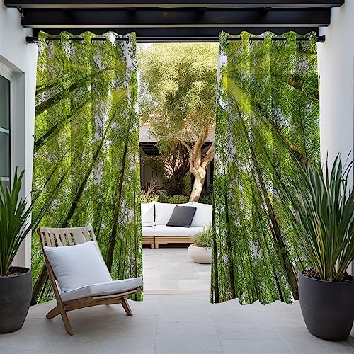 BESTORI Outdoor Vorhang Wetterfest, Wasserdicht Sichtschutz 3D Outdoor Gardine mit Ösen Blickdicht UVschutz Sonnenschutz Vorhang für Balkon Garten Patio, 1 Stück, 254x213cm von BESTORI