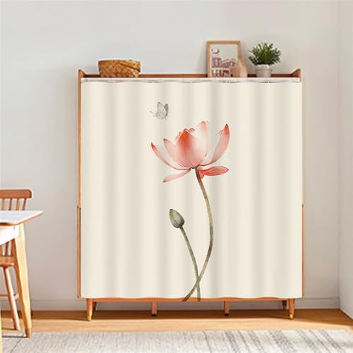 BESTORI Schrankvorhänge für Kleiderschrank Küche Privatsphäre Gardine Staubdichter Vorhang mit Klettband für Regale, hängende Tür, Stil 2, 60cm x 90cm BESTORI Schrankvorhänge für Kleiderschrank Küche Privatsphäre Gardine Staubdichter Vorhang mit Klettband für Regale, hängende Tür, Stil 2, 60cm x 90cm von BESTORI