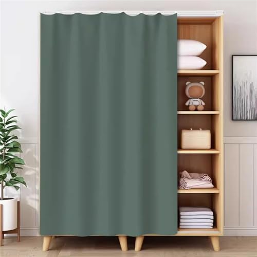 BESTORI Schrankvorhänge für Küche Selbstklebend Waschbar Staubdichter Vorhang Privatsphäre Gardine für Kleiderschrank, Regale, Badezimmer, Grau 05, 100cm x 140cm von BESTORI