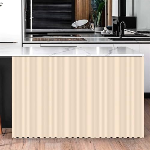 BESTORI Schrankvorhänge für Regale Sichtschutz Schrankvorhang Staubdicht Selbstklebend Unter der Spüle Vorhang für Küchenlagerraum Beige, 50 x 70 cm（B x H von BESTORI