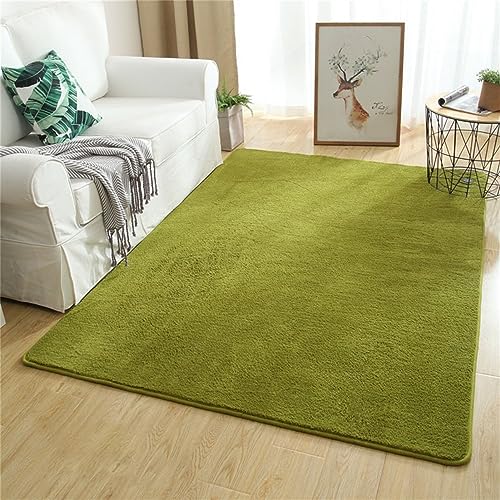 BESTORI Teppich Kurzflor Weicher Designer Uni Teppiche Waschbarer Weiche Teppiche rutschfest Flauschig für Wohnzimmer Schlafzimmer Esszimmer Grün, 160 x 230 cm von BESTORI
