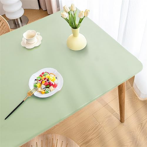 BESTORI Tischdecke Outdoor, Elastisch Wasserdicht Garten Tischtücher Fleckschutz Tischwäsche für Esszimmer, Hochzeiten Hellgrün, 80x130cm von BESTORI