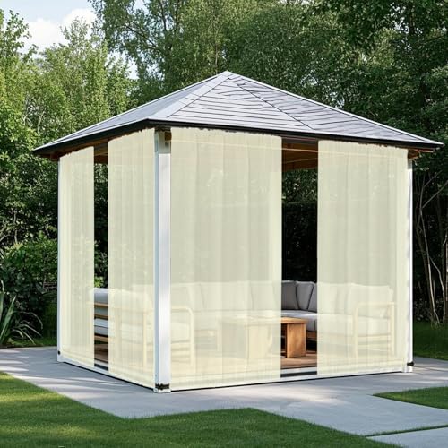 BESTORI Transparent Outdoor Vorhang Wasserdicht Winddicht Wasserdicht Tüllvorhang für Gardinen Terrasse Balkon Pergola Pavillon 2er SetGelb, H213 x B132cm BESTORI Transparent Outdoor Vorhang Wasserdicht Winddicht Wasserdicht Tüllvorhang für Gardinen Terrasse Balkon Pergola Pavillon 2er SetGelb, H213 x B132cm von BESTORI