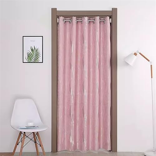 BESTORI Türvorhang Blickdicht Lang Vorhänge mit Ösen Raumteiler Thermo Staubdicht Privatsphäre Gardinen für Schlafzimmer, Fenster und Tür, Rosa 1, 400x240cm von BESTORI