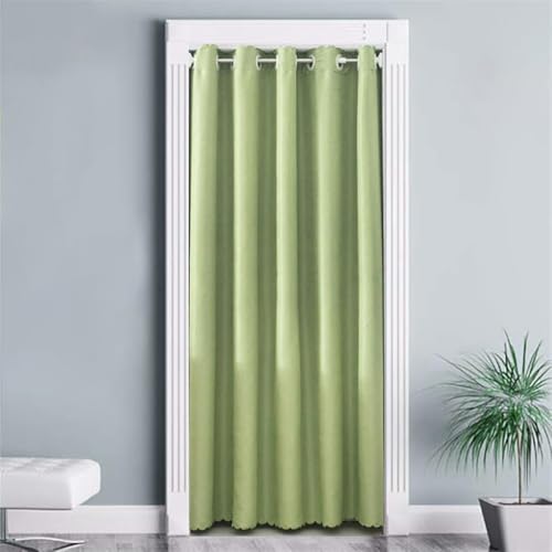 BESTORI Türvorhang Blickdicht mit Ösen Thermo Gardinen Raumverdunkelung Vorhang für Türen, Fenster, Schrank, Schlafzimmer und Haus Dekoration, Grün 1, 120x180cm von BESTORI