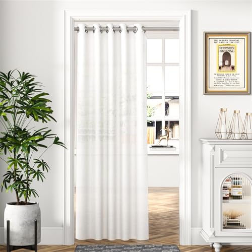 BESTORI Türvorhang Halbtransparent Leinenoptik Lang Vorhänge staubdicht Raumteiler Gardinen mit Ösen für Schlafzimmer Tür Schrank Küche, Weiß, 150x200cm BESTORI Türvorhang Halbtransparent Leinenoptik Lang Vorhänge staubdicht Raumteiler Gardinen mit Ösen für Schlafzimmer Tür Schrank Küche, Weiß, 150x200cm von BESTORI