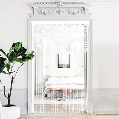 BESTORI Türvorhang mit Spitze Design Perlenvorhang Türvorhang für Fenster Wand Schrank Schlafzimmer Küche Boho Fadenvorhang für Erwachsene Kinder Mädchen, Weiß, 100cmx200cm BESTORI Türvorhang mit Spitze Design Perlenvorhang Türvorhang für Fenster Wand Schrank Schlafzimmer Küche Boho Fadenvorhang für Erwachsene Kinder Mädchen, Weiß, 100cmx200cm von BESTORI