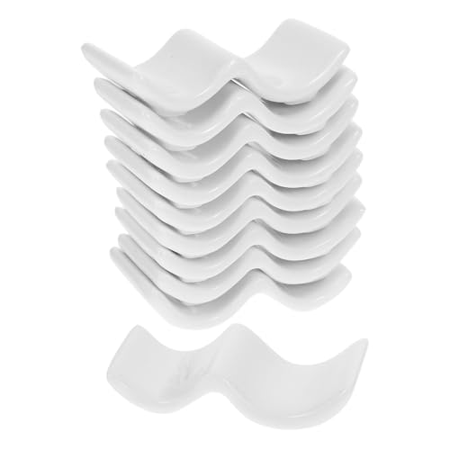 BESTOYARD 10 Stück Gabelhalter küchengadget küche Gadget Party Sachen Stäbchen mit Rest Löffelhalter für Essstäbchen Essstäbchenablage aus Porzellan japanische essstäbchenablage Keramik Weiß von BESTOYARD