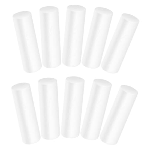 BESTOYARD 10 Stück Teiliges Weiße Polystyrol Zylinder für DIY Weihnachtsdeko Vielseitig Verwendbar für Basteln Modellieren Party und Hochzeitsdekoration von BESTOYARD