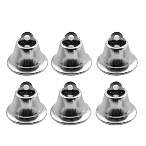 BESTOYARD 10pcs Kleine Glocke Weihnachtsbaum Glöckchen 2.1cm Metall Weihnachtsglocken Christbaumschmuck Christbaumkugel Ornamente (Silber) von BESTOYARD