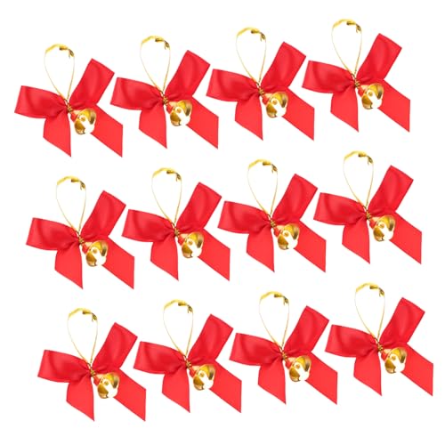 BESTOYARD 12stücke Weihnachtsschleife Mit Glockendekoration Hängende Weihnachtsdekoration Für Baum Bastelbare Festliche Schleifen-Ornamente Für Weihnachtsbaum-dekor von BESTOYARD