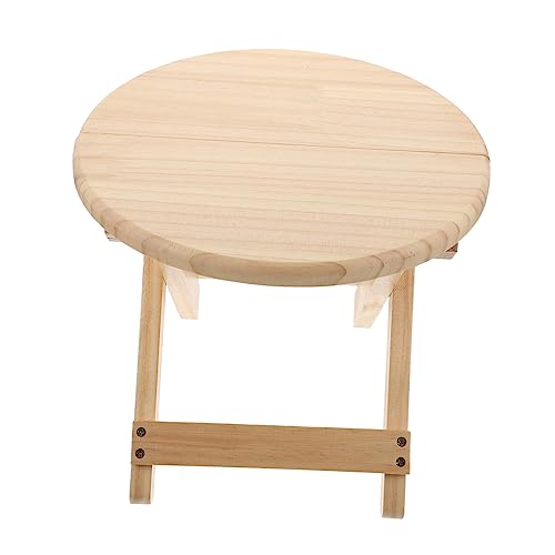 BESTOYARD Massivholz Runde Hocker Klappbar Hocker Haushalt Schuhe Ändern Einfacher Niedriger Rutschfester Stuhl von BESTOYARD