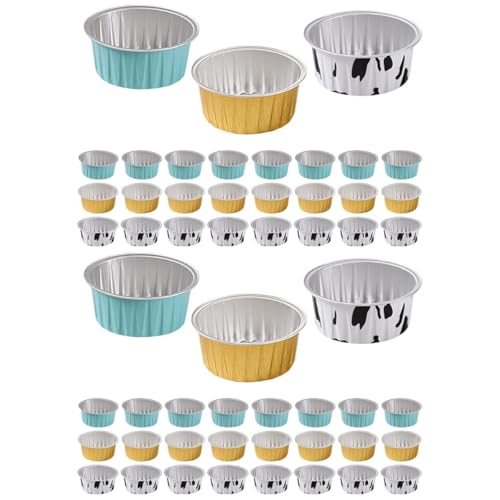 BESTOYARD 60stücke Pudding-becher Aus Aluminiumfolie Für Mini-kuchen Und Desserts Hochtemperaturbeständige Backform Für Partys Und Kaffeekränzchen von BESTOYARD