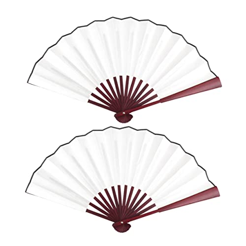 BESTOYARD 2stücke Faltbare Handfächer Aus Stoff Leere Fächer Mit Simuliertem Roten Holzrahmen Chinesischer Stil Für Dekoration Und -projekte Für Hochzeiten Und Partys von BESTOYARD